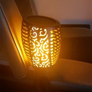 2- Beautiful Solar Torch Lights w Flickering Flame
